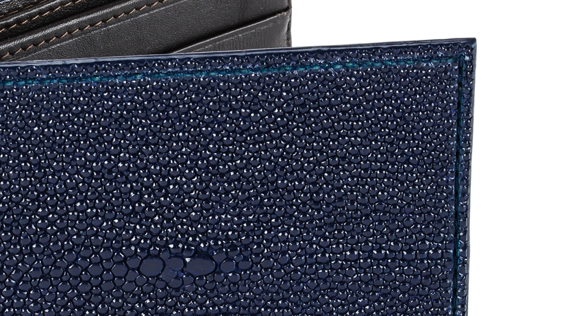 Blue Genuine Stingray Leather Wallet